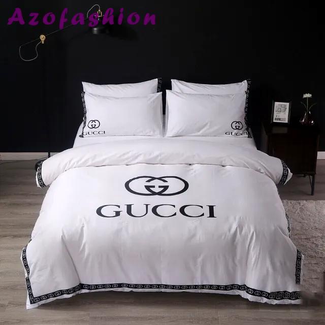 Gucci luxury brand white bedding set bedspread duvet cover set home decorations Bedding Sets