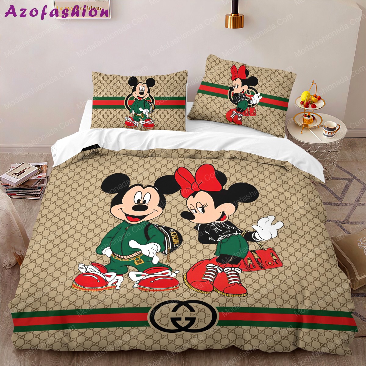 Gucci mickey mouse  Bedding Sets bedclothes Bedroom ideas blankets bed linen covers duvet home decor bedspread sheets
