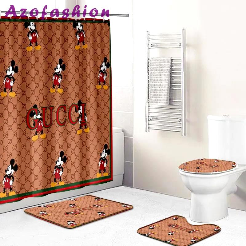 Gucci mickey mouse disney luxury fashion brand home decor hypebeast bathroom sets bath mat Bathroom Set