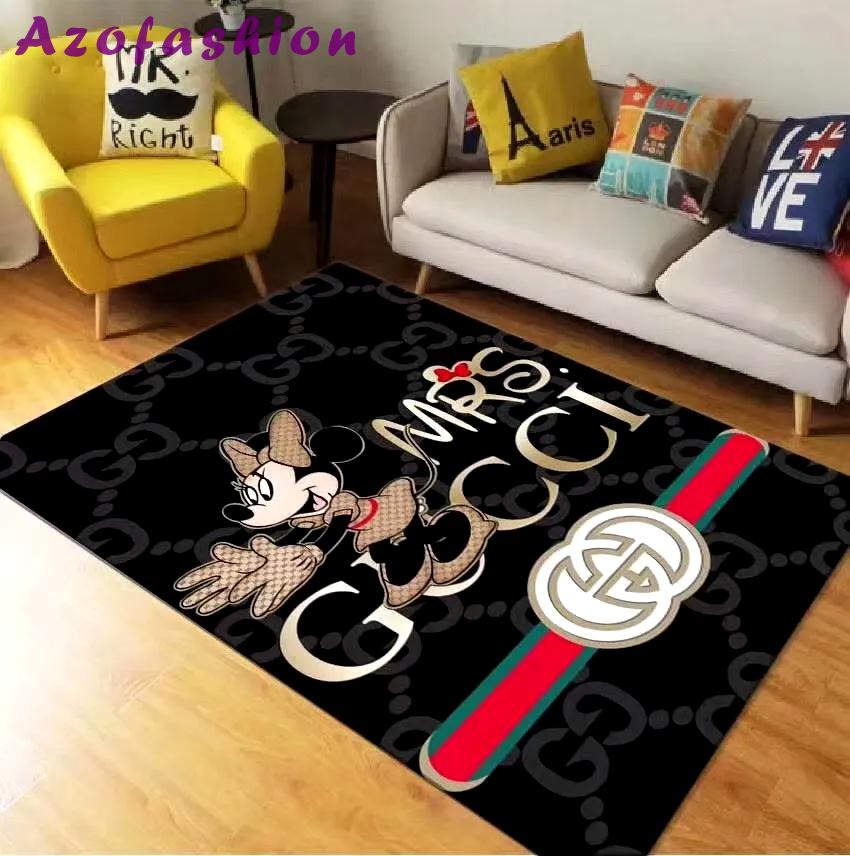 Gucci minnie mouse disney logo type 967. Upgrade Your Living Room with Luxury Home Decor: Area Carpets, Floor Decor, Door Mats, and Hot Gift Items with style a High-End Fashion Brand Rectangle Rug