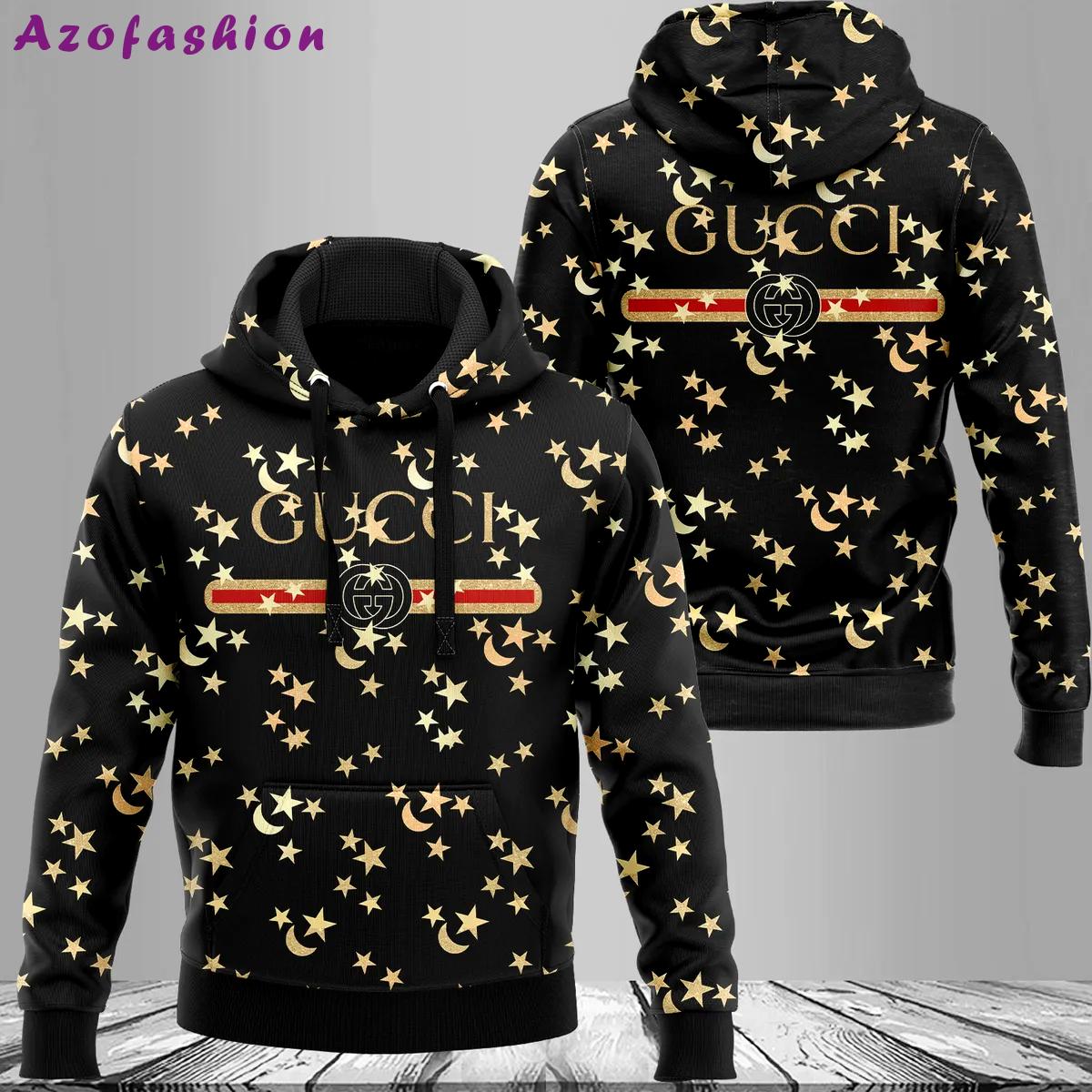 Gucci moon star luxury unisex premium hoodie luxury brand outfit for men women Hoodie 3D