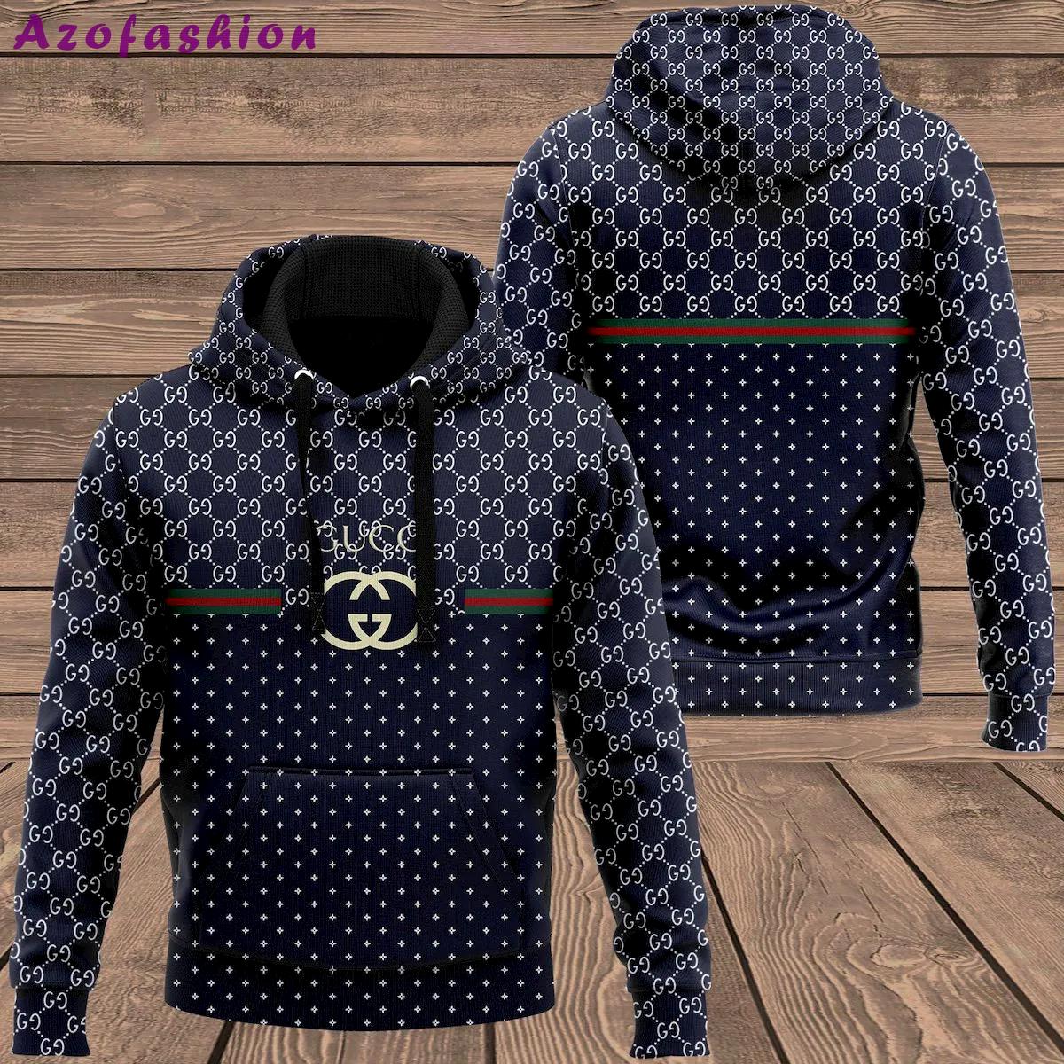 Gucci navy unisex hoodie for men women luxury brand clothing clothes outfit Hoodie 3D