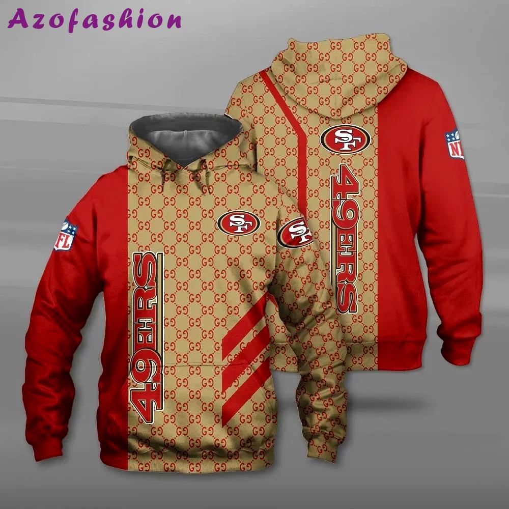 Gucci san francisco 49ers nfl unisex hoodie for men women luxury brand clothing clothes outfit Hoodie 3D