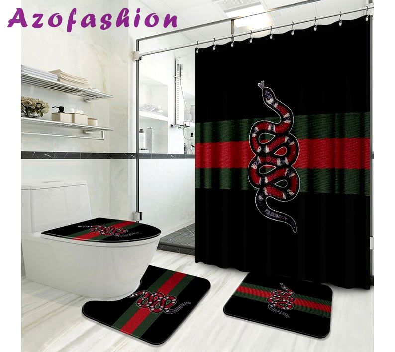 Gucci snake bathroom sets home decor bath mat hypebeast luxury fashion brand Bathroom Set