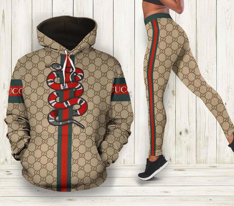 Gucci snake hoodie leggings luxury brand clothing clothes outfit for women 143 hcst 58 Hoodie Leggings Set