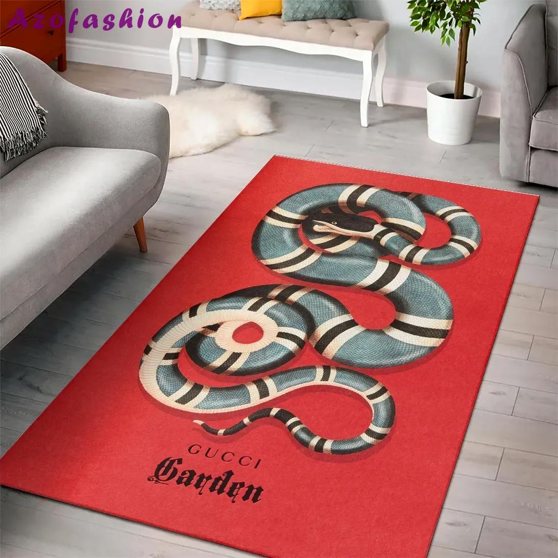Gucci snake red logo type 925. Upgrade Your Living Room with Luxury Home Decor: Area Carpets, Floor Decor, Door Mats, and Hot Gift Items with style a High-End Fashion Brand Rectangle Rug