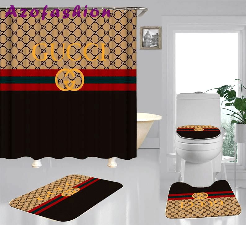Gucci stripe bath mat home decor hypebeast luxury fashion brand bathroom sets Bathroom Set