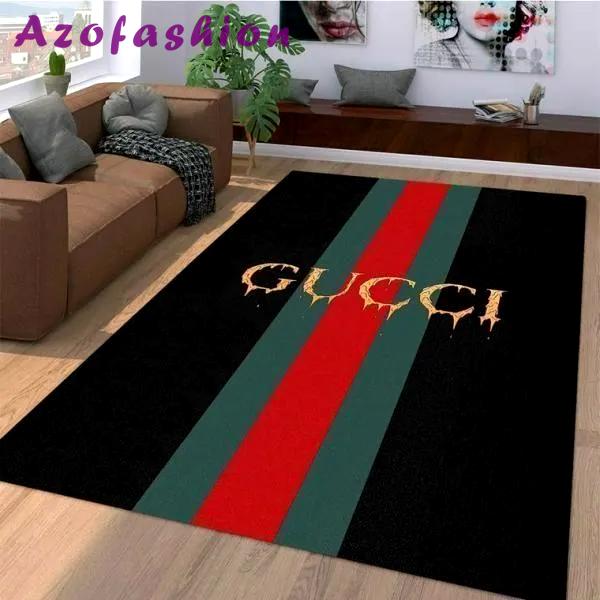 Gucci stripe logo type 36. Upgrade Your Living Room with Luxury Home Decor: Area Carpets, Floor Decor, Door Mats, and Hot Gift Items with style a High-End Fashion Brand Rectangle Rug