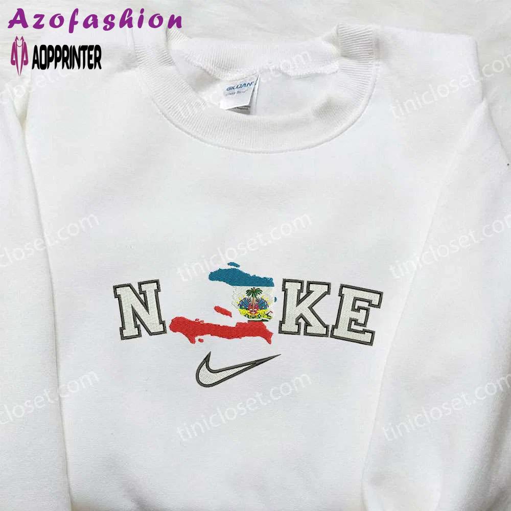 Haiti map embroidered shirt by nike: explore nike s inspiring collaboration Embroidered Shirt
