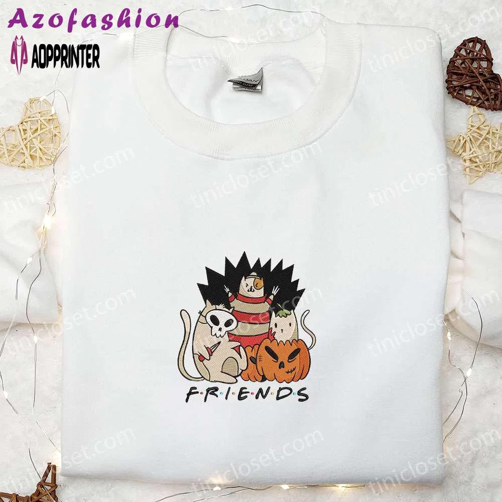 Halloween cat friends embroidered shirt: funny & unique family gift Embroidered Shirt