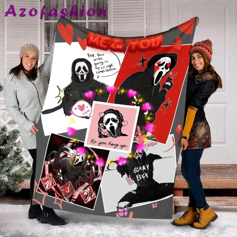 Halloween decorations halloween movies blanket, no you hang up, halloween characters blanket, halloween watching blanket, creepy halloween blanket, gift for fan Quilt Blanket
