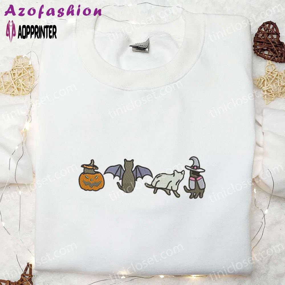 Halloween embroidered shirt: 4 scream characters best family gifts Embroidered Shirt