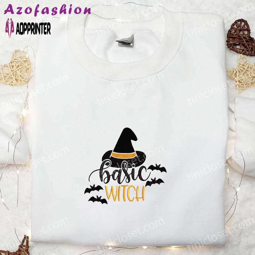 Halloween embroidered sweatshirt & shirt: basic witch hat design – best halloween shirt ideas Embroidered Shirt