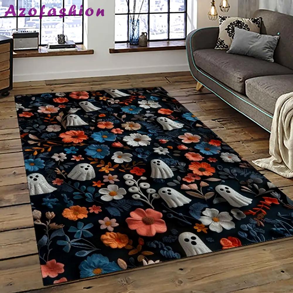 Halloween style pumpkin autumn retangle carpet area rug home decor halloween gift hal11 Rectangle Rug