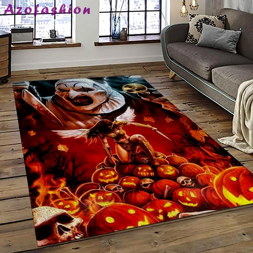 Halloween style pumpkin autumn retangle carpet area rug home decor halloween gift hal2 Rectangle Rug