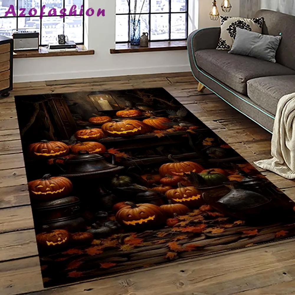 Halloween style pumpkin autumn retangle carpet area rug home decor halloween gift hal39 Rectangle Rug