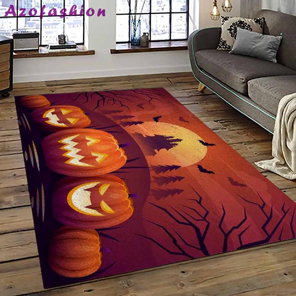 Halloween style pumpkin autumn retangle carpet area rug home decor halloween gift hal86 Rectangle Rug