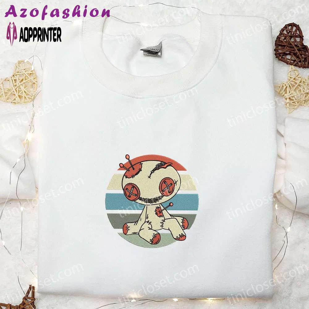 Halloween voodoo doll & friends embroidered shirts – spooky halloween tee shirts Embroidered Shirt