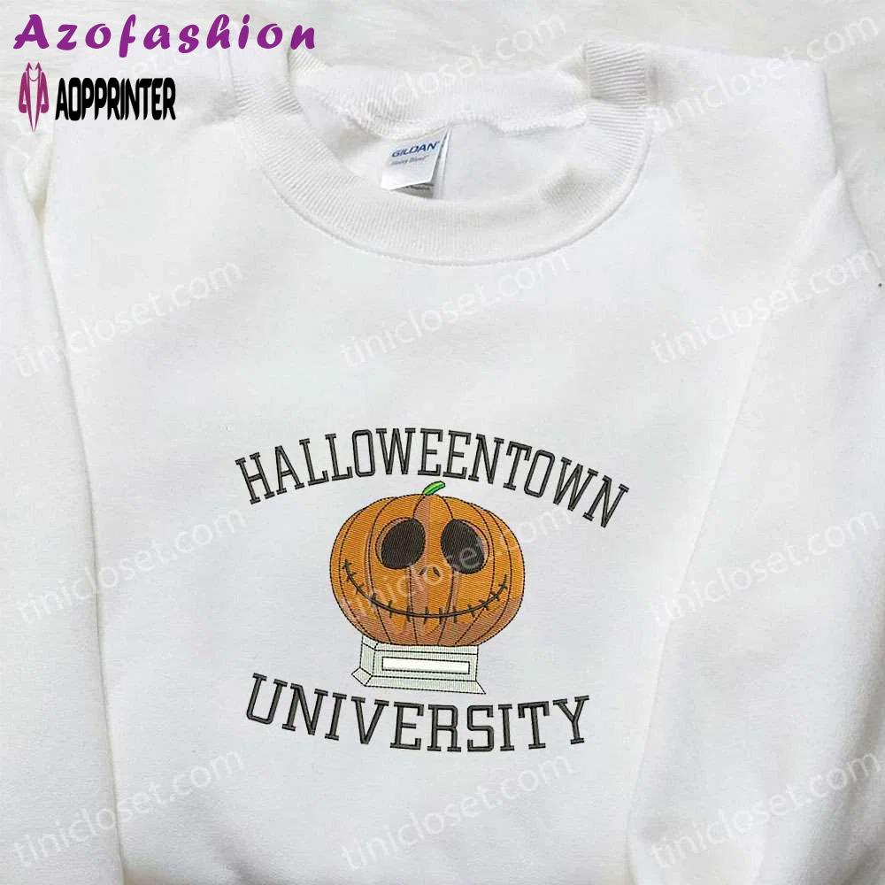 Halloweentown university embroidered shirt: vintage halloween gift for halloween lovers Embroidered Shirt