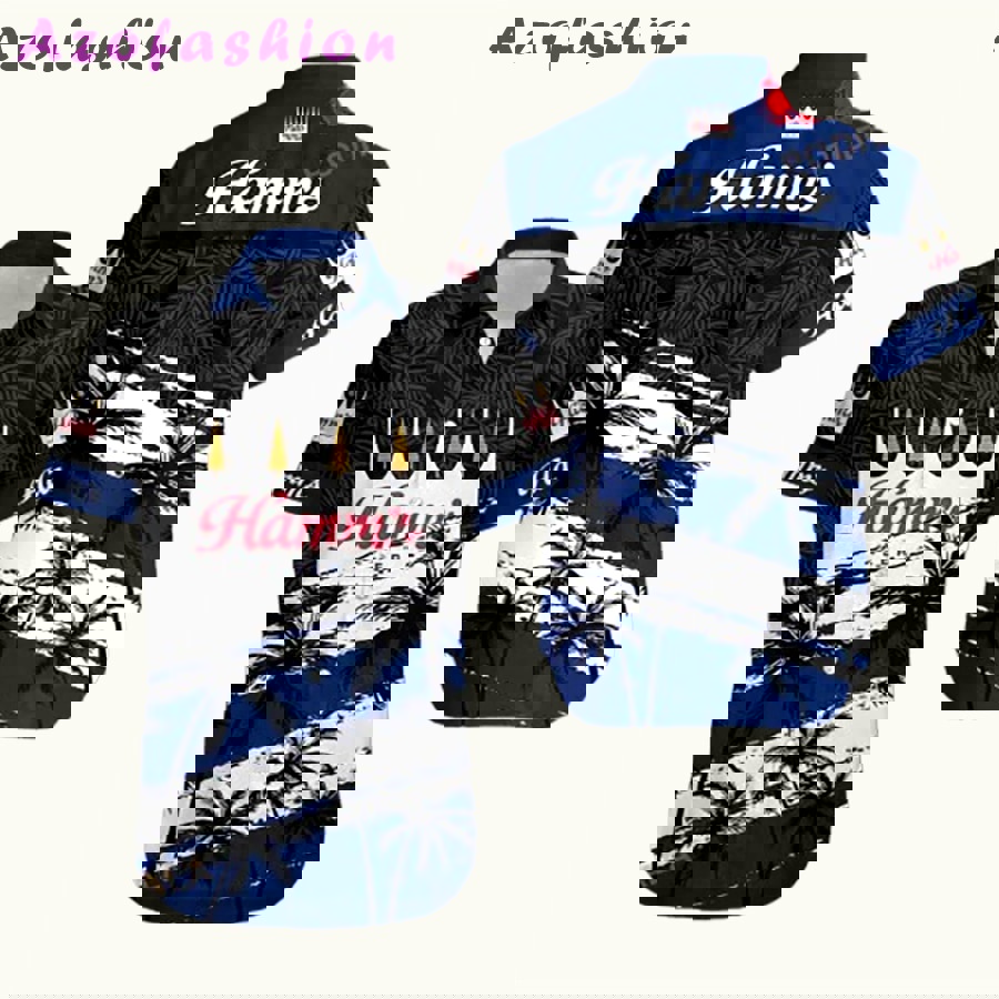 Hamms beer tropical coconut tree dark design hawaiian shirt Hawaii Shirt Shorts & Flip Flops