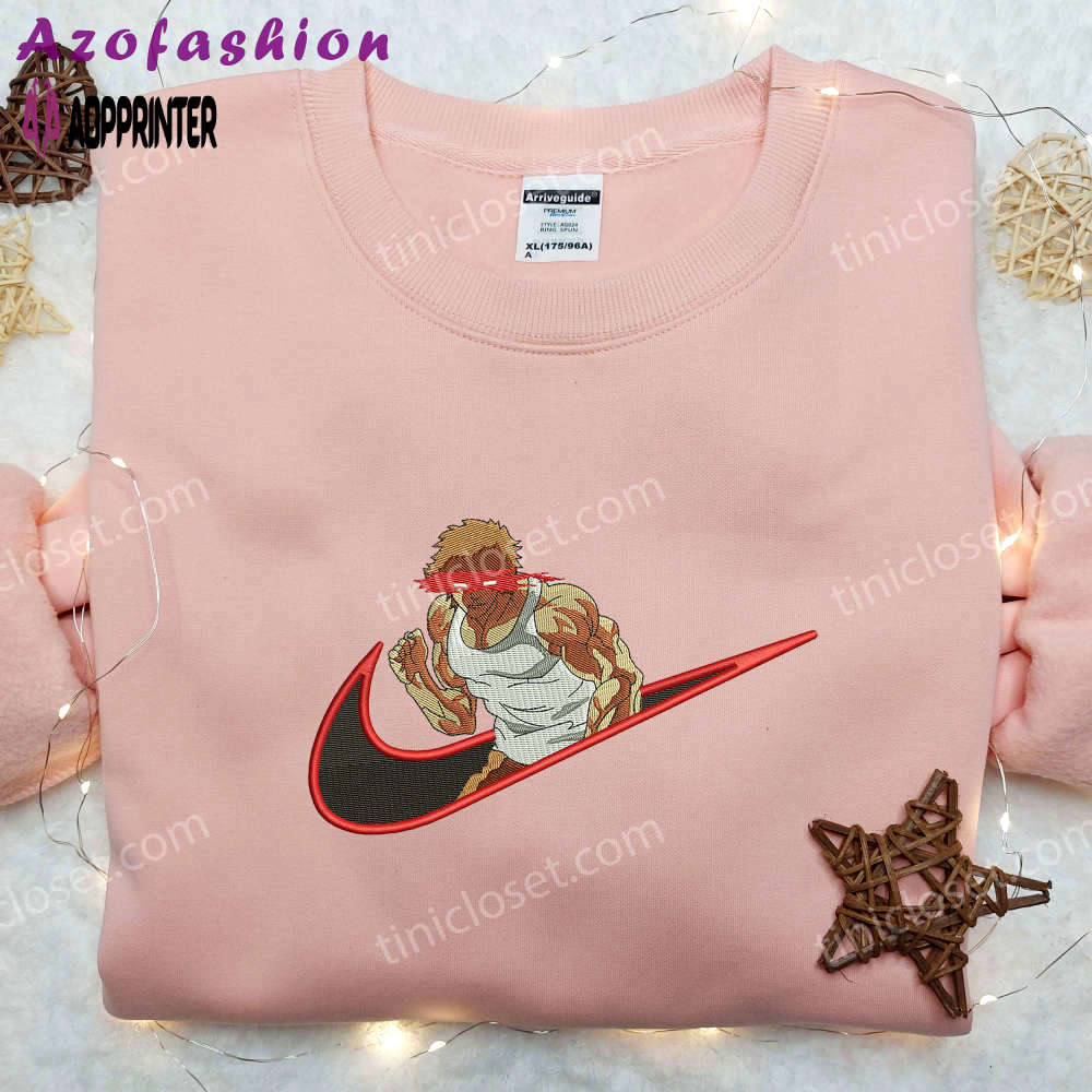 Hanma baki x nike embroidered shirt – premium collaboration design for athletes Embroidered Shirt