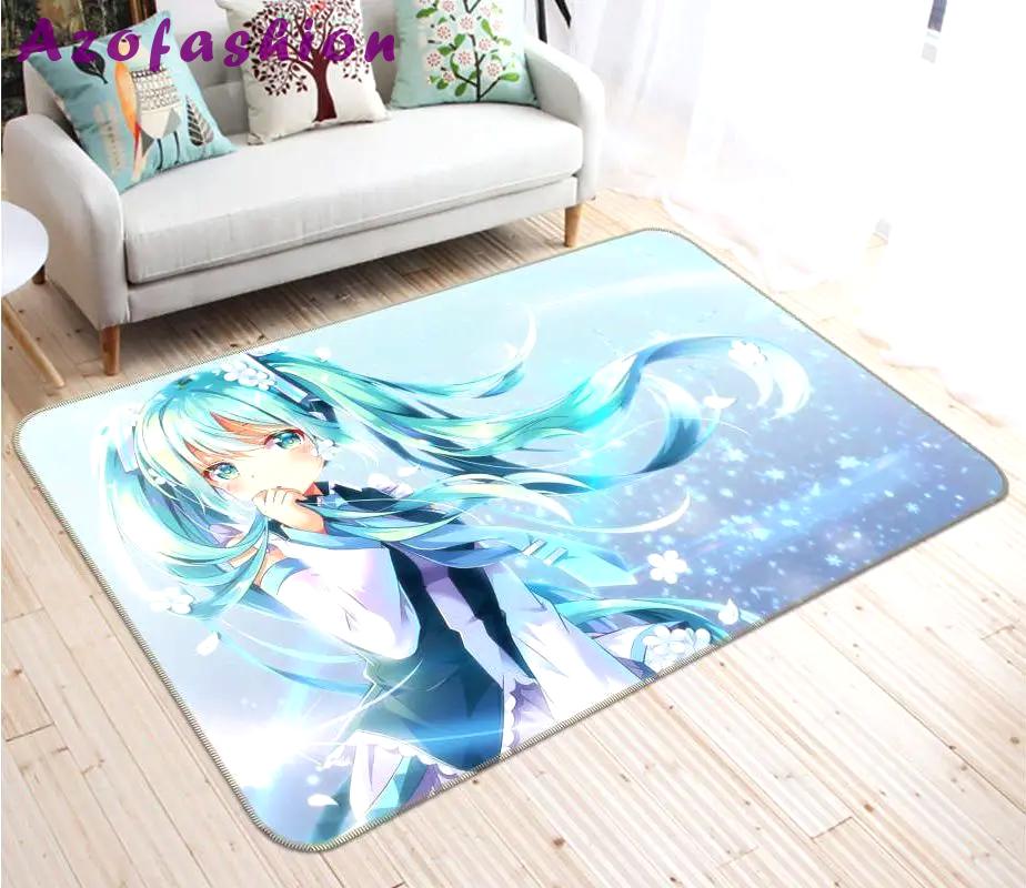 Hatsune miku anime 14 area rug living room and bed room rug rug regtangle carpet floor decor home decor Rectangle Rug