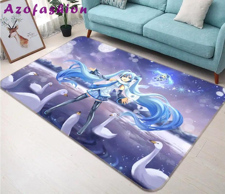 Hatsune miku anime 22 area rug living room and bed room rug rug regtangle carpet floor decor home decor Rectangle Rug
