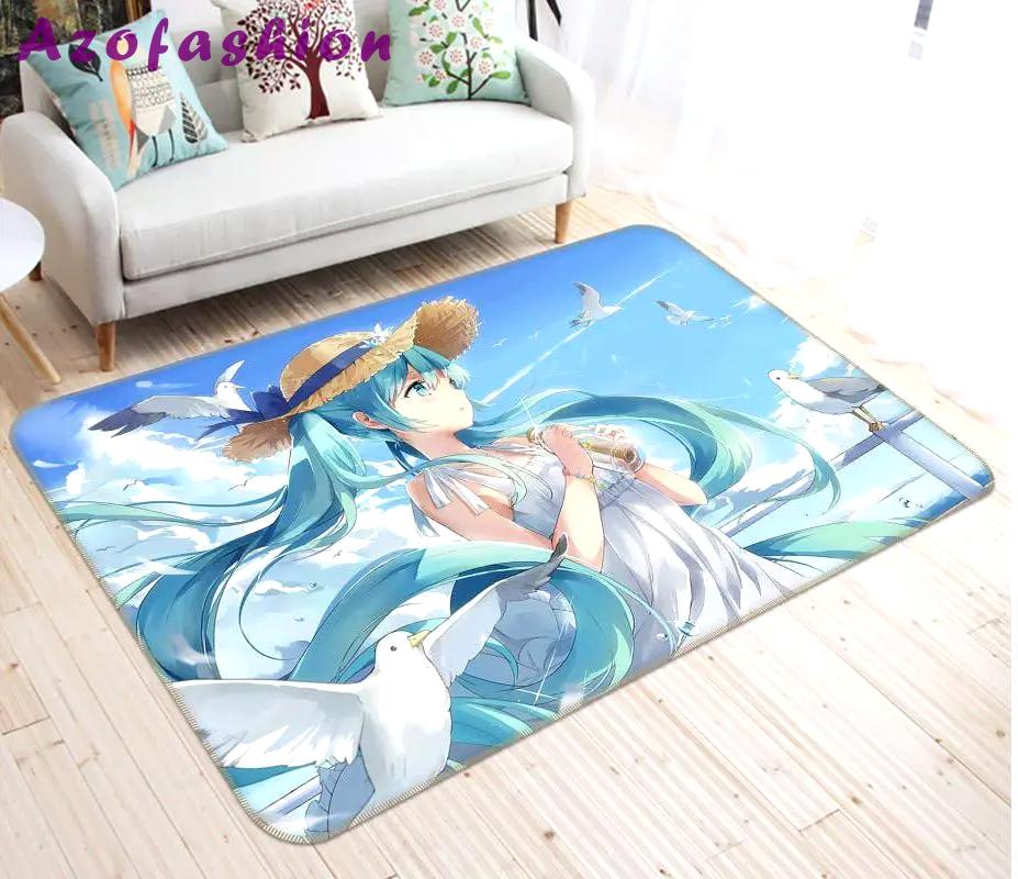 Hatsune miku anime 33 area rug living room and bed room rug rug regtangle carpet floor decor home decor Rectangle Rug