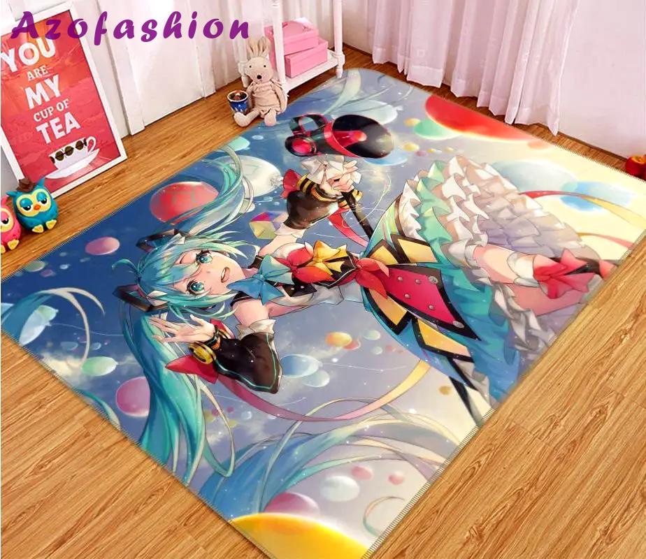 Hatsune miku anime 58 area rug living room and bed room rug rug regtangle carpet floor decor home decor Rectangle Rug