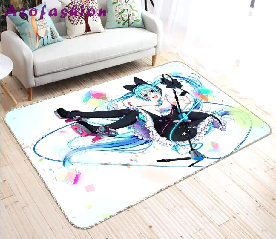 Hatsune miku anime 72 area rug living room and bed room rug rug regtangle carpet floor decor home decor Rectangle Rug