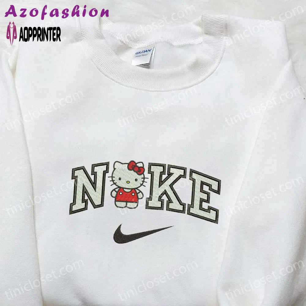 Hello kitty x nike cartoon embroidered sweatshirt: cute & stylish hello kitty & nike inspired shirt Embroidered Shirt