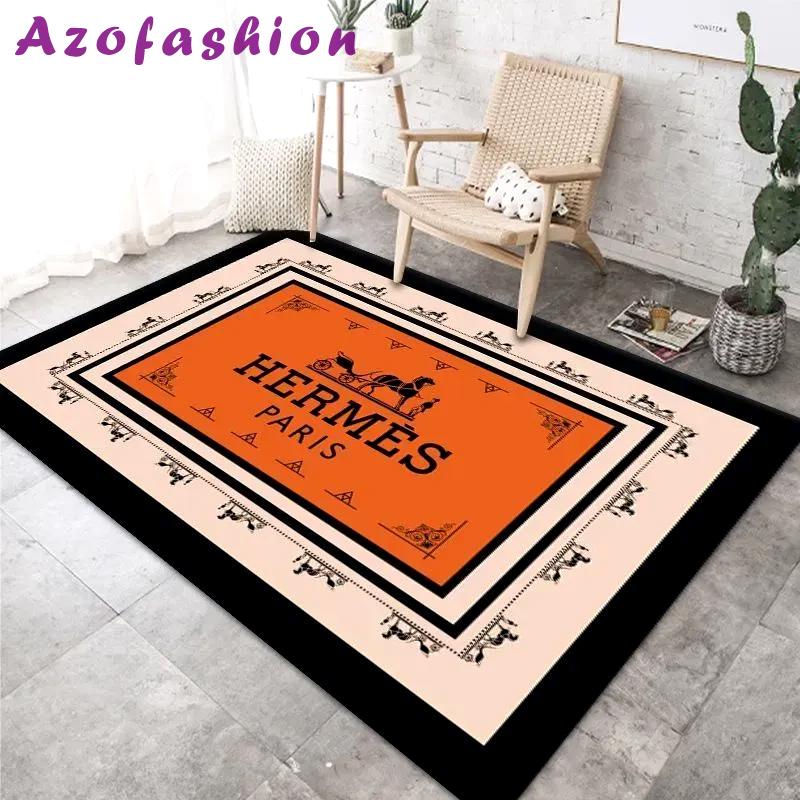 Hermes limited logo type 1102. Upgrade Your Living Room with Luxury Home Decor: Area Carpets, Floor Decor, Door Mats, and Hot Gift Items with style a High-End Fashion Brand Rectangle Rug