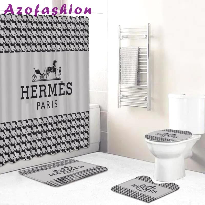 Hermes luxury fashion brand bathroom sets hypebeast home decor bath mat Bathroom Set