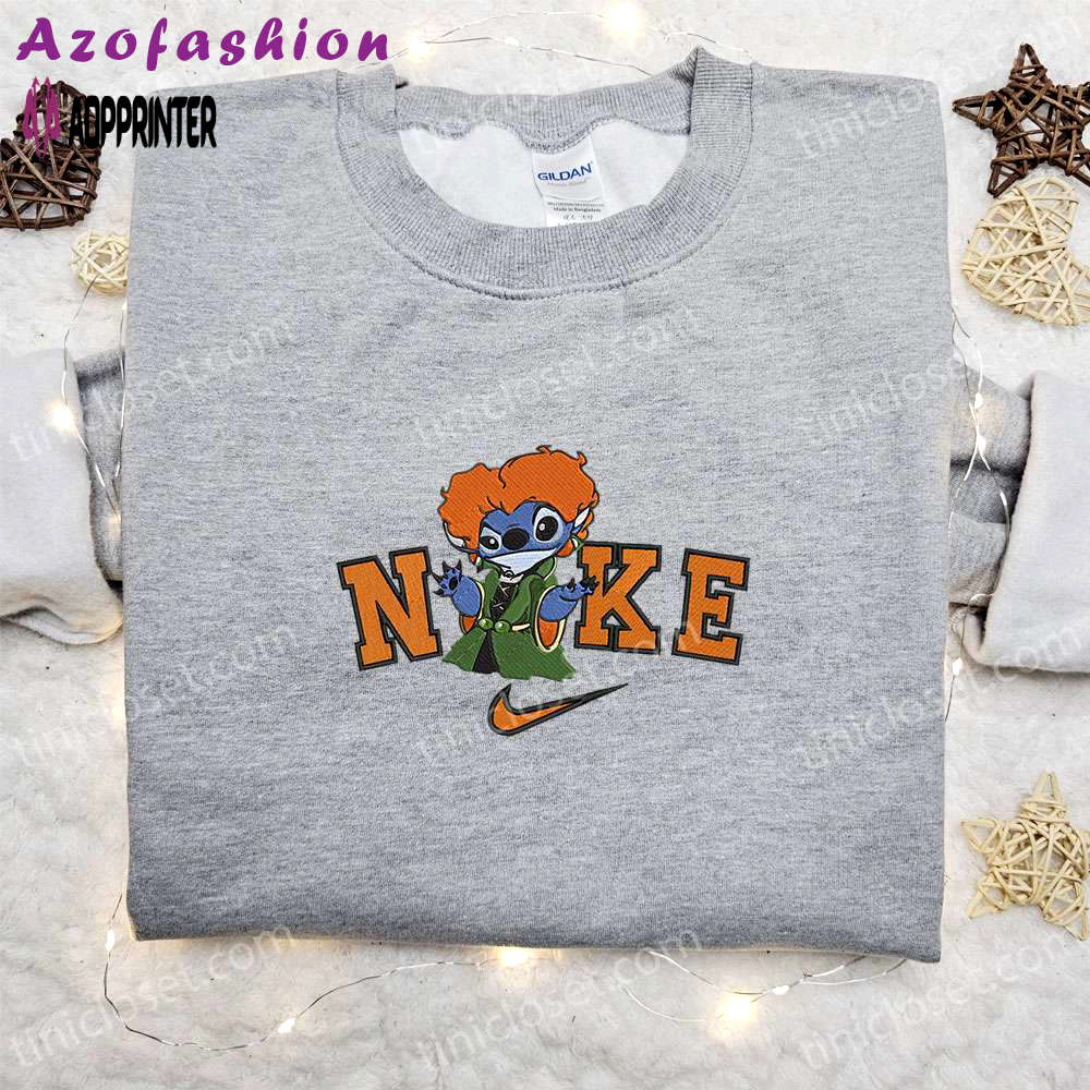 Hocus pocus x nike embroidered sweatshirt: horror movie halloween shirt & best gift idea Embroidered Shirt