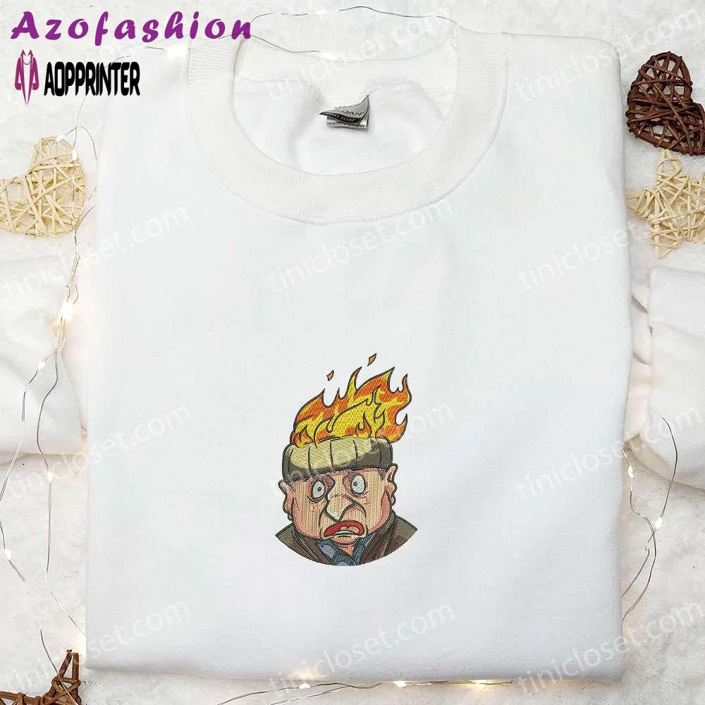 Home alone head on fire embroidered shirt – movie gift for family Embroidered Shirt