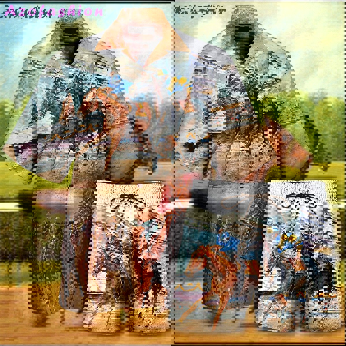 Horse racing hawaiian shirt set - unisex Hawaii Shirt Shorts & Flip Flops