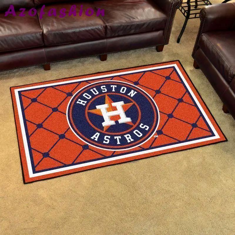 Houston astros area rug mlb baseball team logo carpet living room rugs v4270 Rectangle Rug