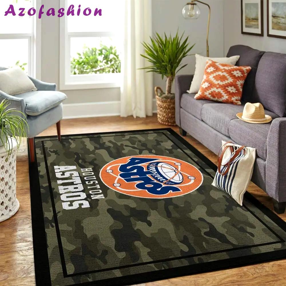 Houston astros camo area rug mlb baseball team logo living room rugs 3 Rectangle Rug