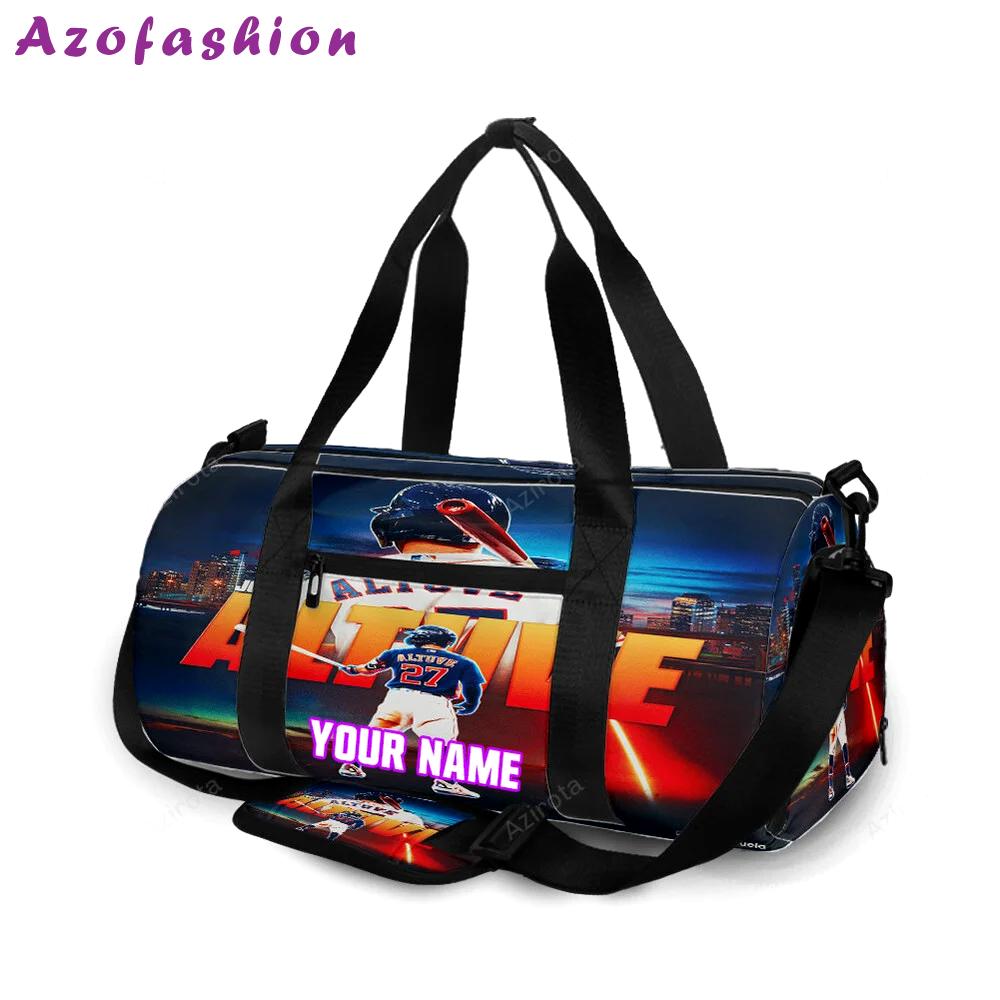 Houston astros jose altuve 27 v4 personalized name travel bag gym bag 2118 Travel Bag