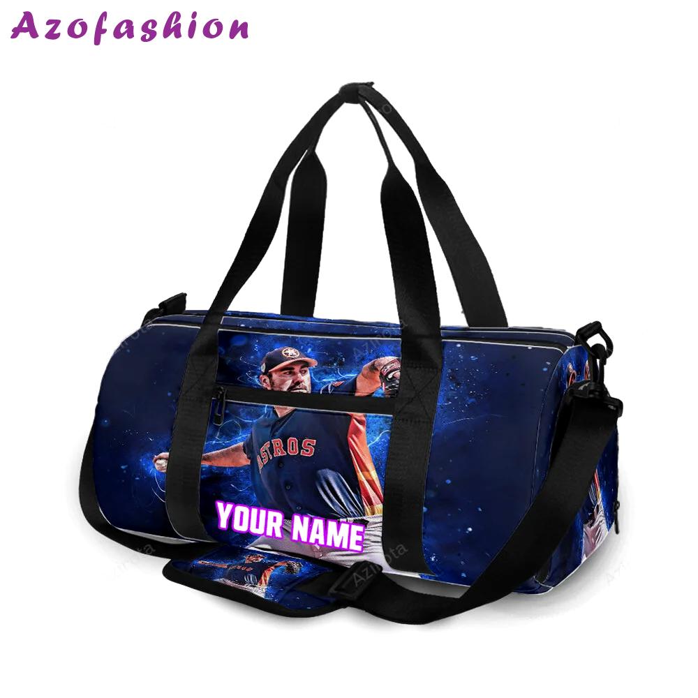 Houston astros justin verlander personalized name travel bag gym bag 466 Travel Bag