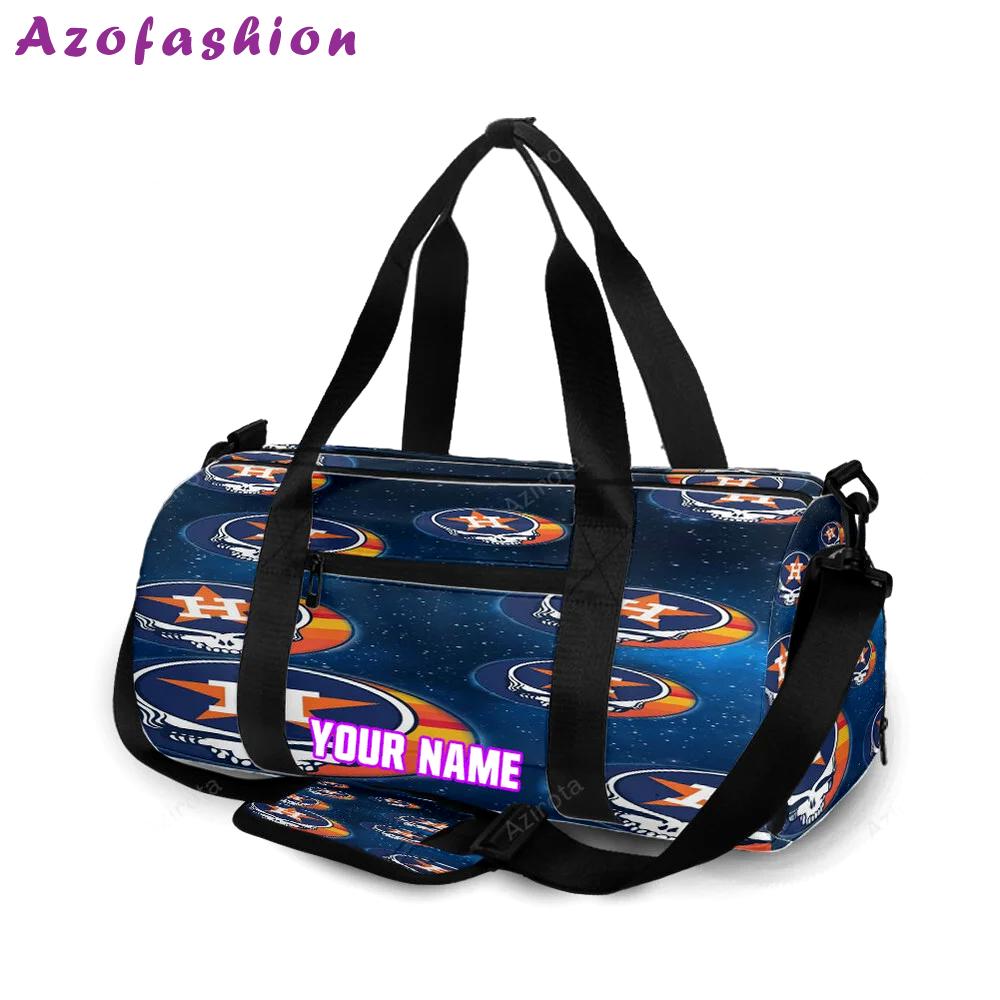 Houston astros skull star personalized name travel bag gym bag 3 Travel Bag