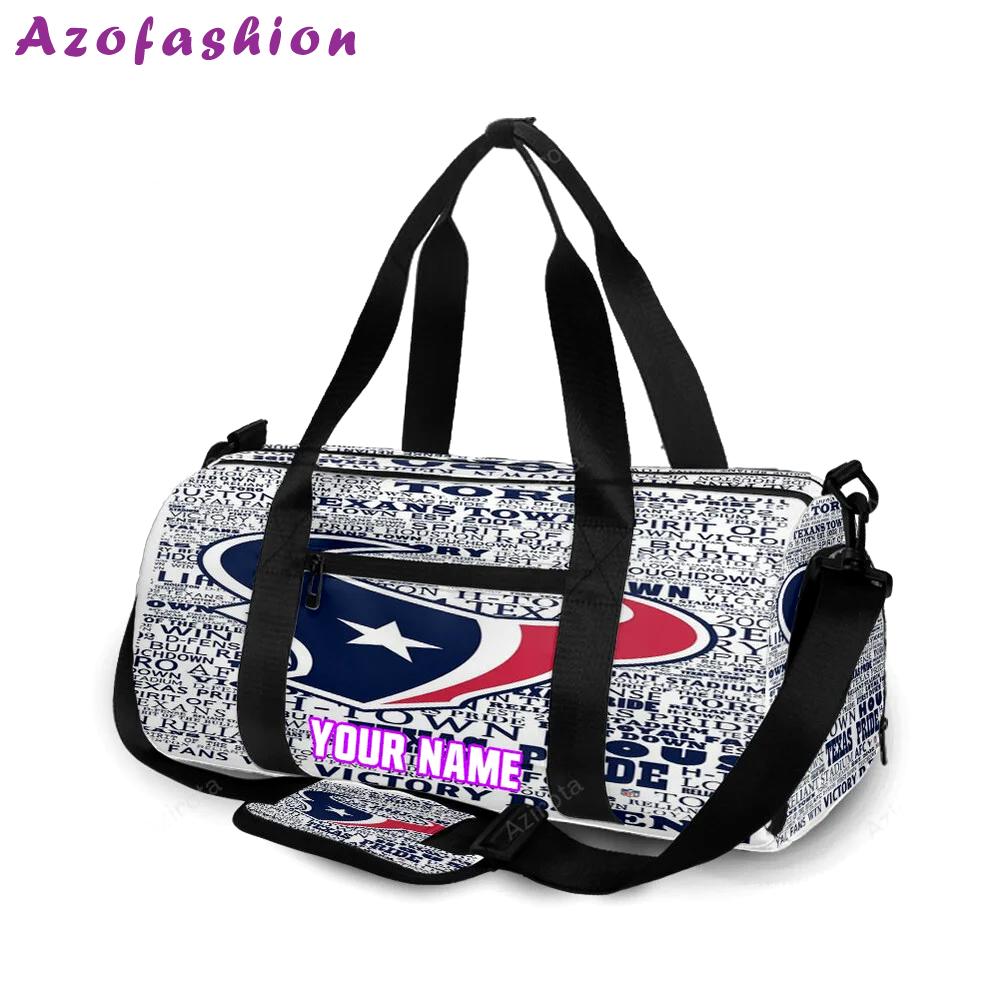 Houston texans text1 personalized name travel bag gym bag 56 Travel Bag