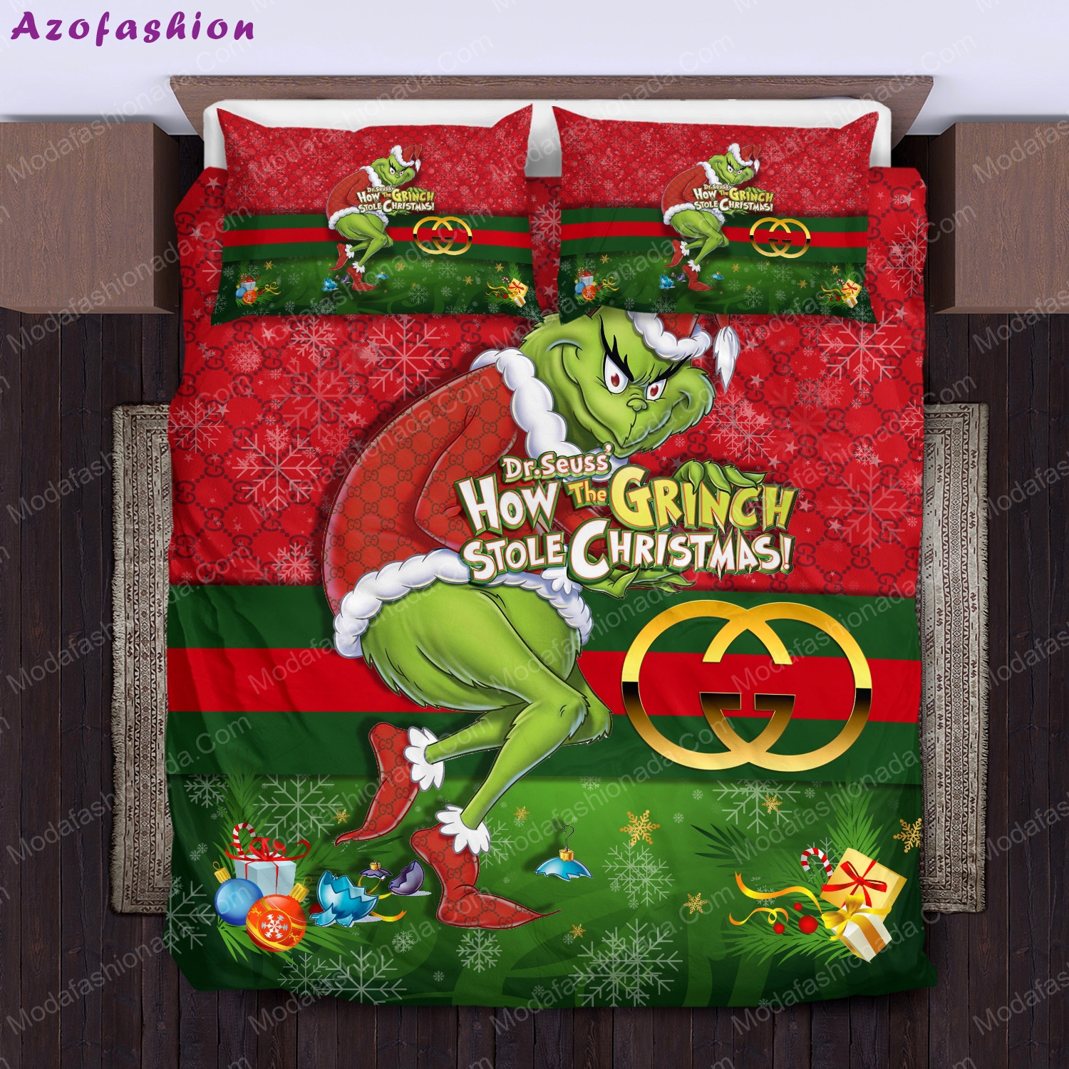 How the grinch stole logo type 1518 Bedding Sets bedclothes luxury ideas blankets bedspread covers premium fashion brand home decor duvet sheets bed linen hyperbeast Bedroom