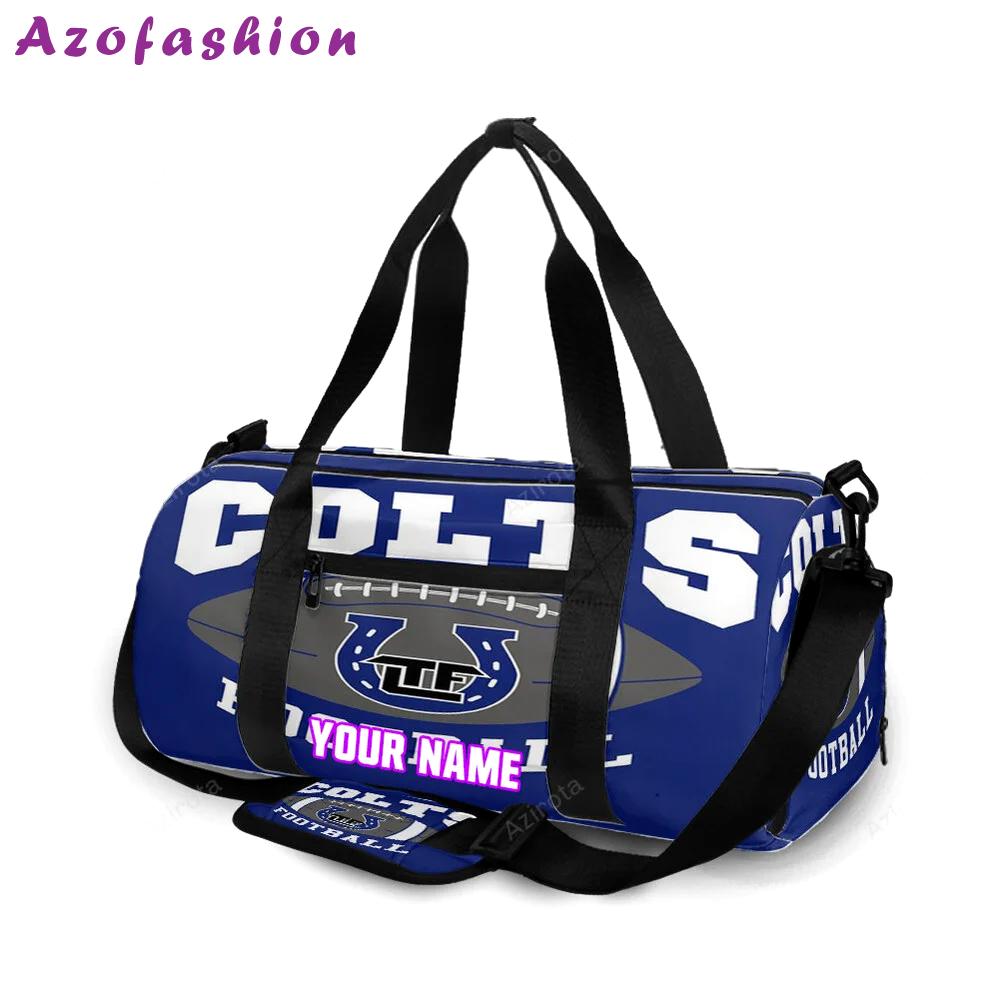 Indianapolis colts football navy personalized name travel bag gym bag 2139 Travel Bag