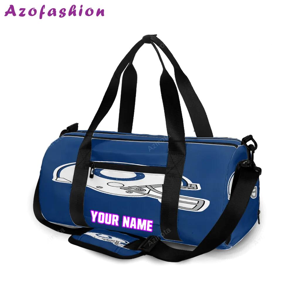 Indianapolis colts helmet blue personalized name travel bag gym bag 1732 Travel Bag