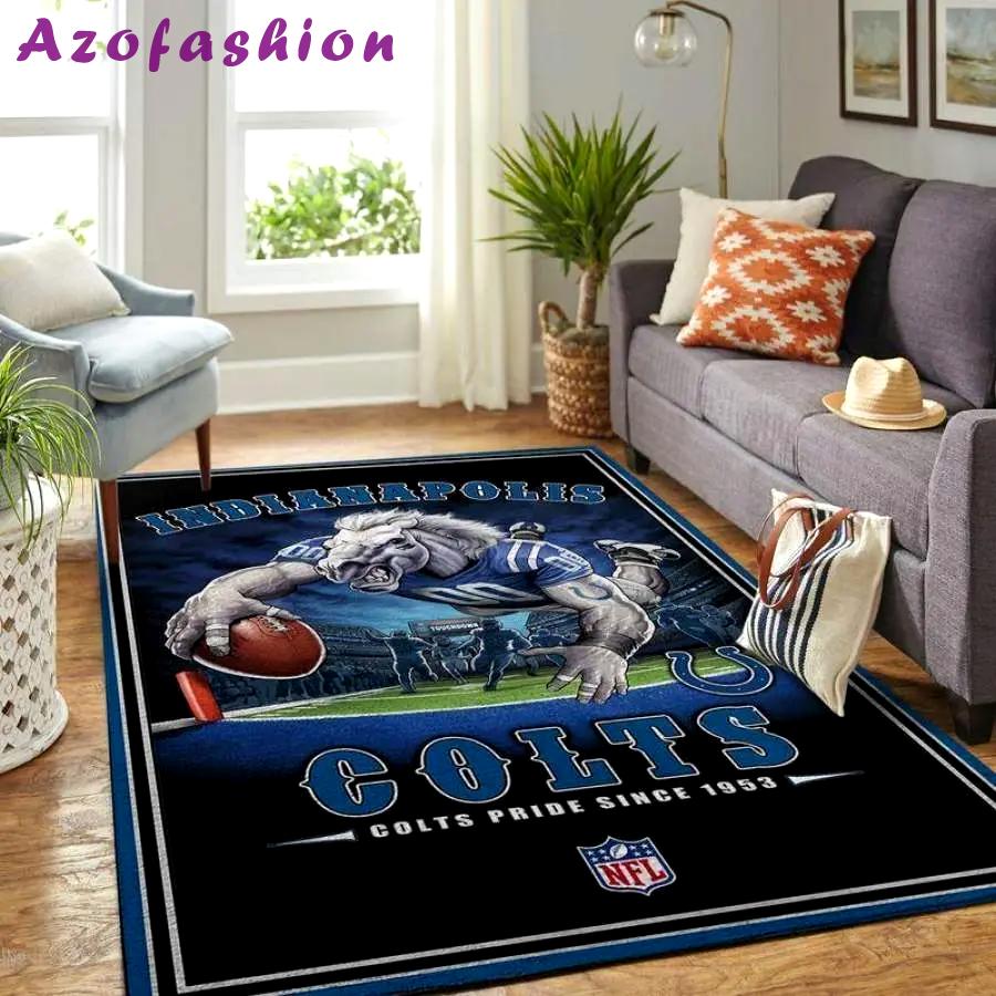 Indianapolis colts home decor football  carpet rug living room 19120752 Rectangle Rug