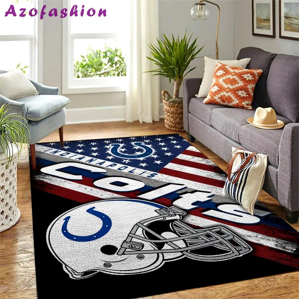 Indianapolis colts nfl american flag living room sports rug regtangle carpet Rectangle Rug