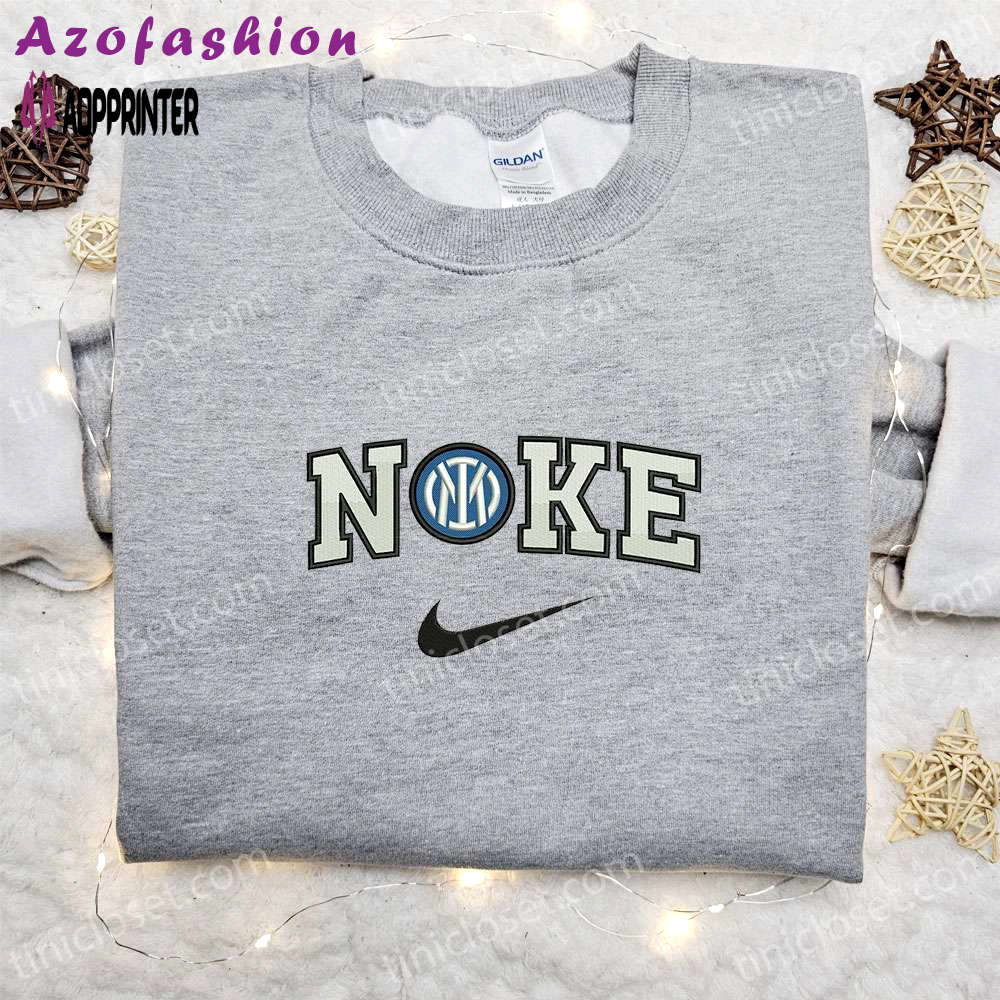 Inter milan x nike embroidered sweatshirt: football club shirt nike inspired design Embroidered Shirt