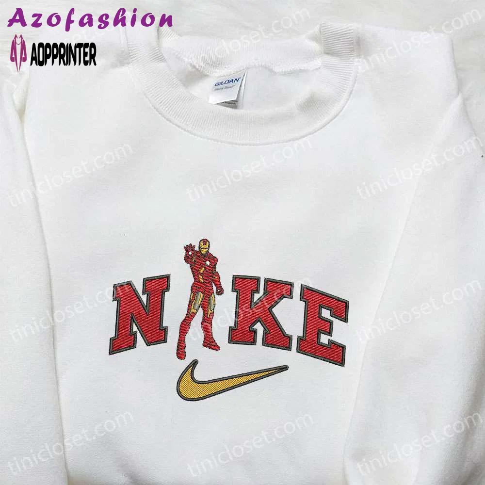 Iron man x nike movie embroidered sweatshirt – marvel universe and nike inspired shirt Embroidered Shirt