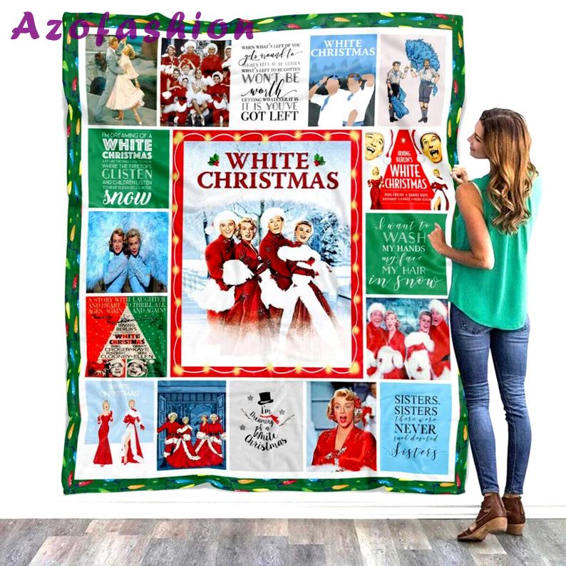 Irving berlin's white christmas movie blanket, white christmas romantic movie quilt, sister sister white christmas couch sofa blanket Quilt Blanket